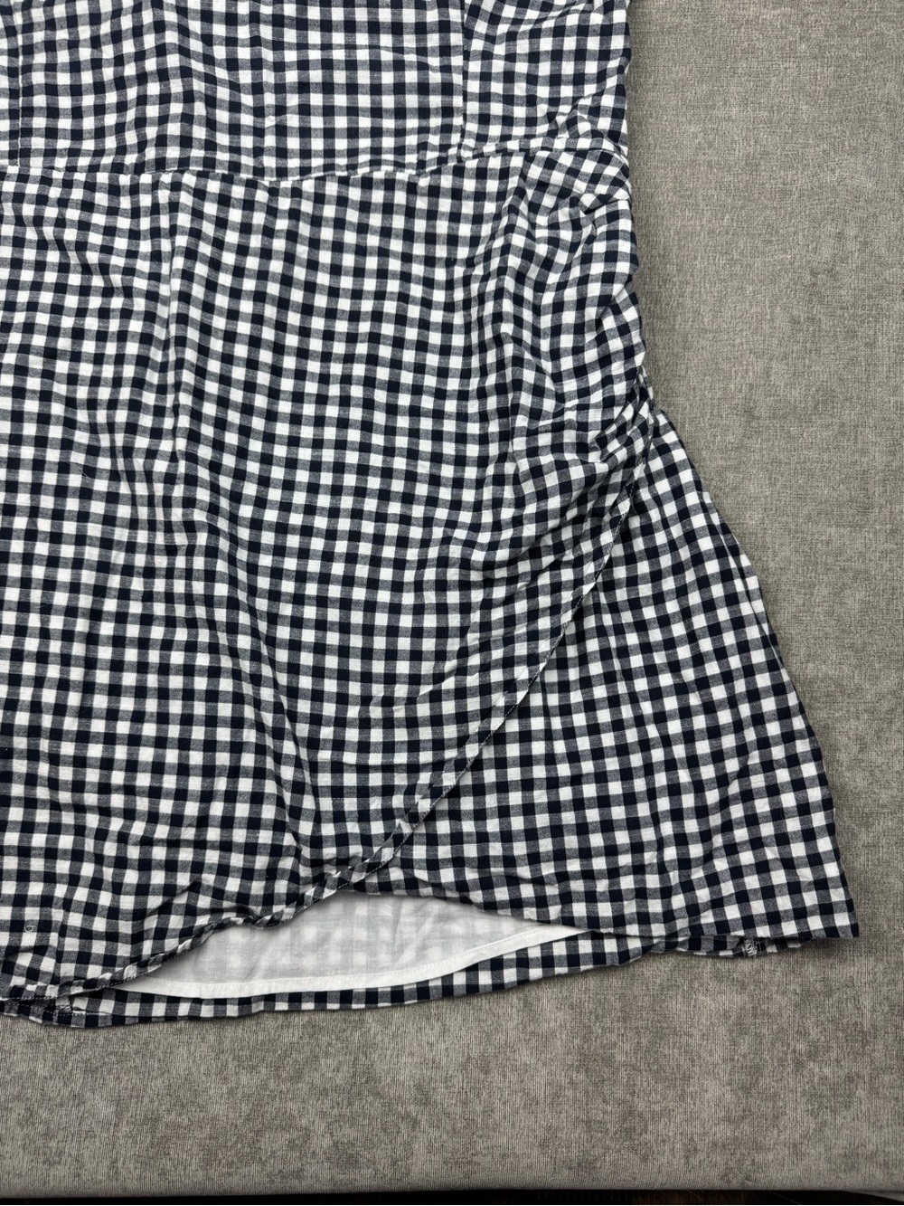 Abercrombie & Fitch Gingham Spaghetti-Strap Mini Dress Navy Women’s XL - Picture 5 of 12